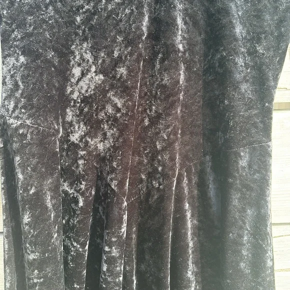 Crushed Velvet Black Midi Dress Sz Sm/med - Picture 5 of 11
